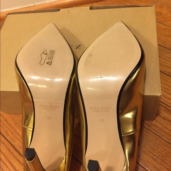 Zara Gold Heels 41 - Picture 4 of 13